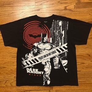 2012 Rare Batman Dark Knight Rises Movie Graphic T-shirt Black